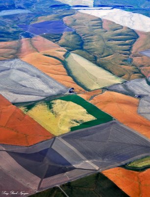 Mosiac colors of farm land, Helix, Idaho