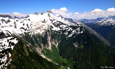 Spire Glacier, Spire Point, Spire Creek, Dome Glacier, Dome Peak, Cascade Mountains, Washington 