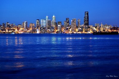Seattle Skyline and waterfront, Elliott Bay, Seattle  