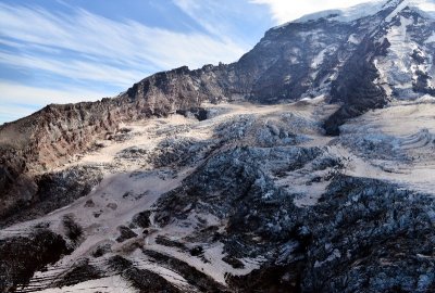 Carbon Glacier, Curtis Ridge, Willis Wall, Liberty Ridge, Mount Rainier National Park 