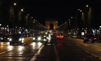 Champs Elysees and Arc de Triomphe
