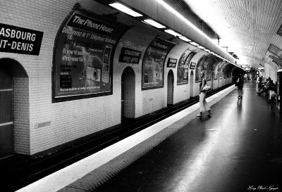 Metro at night-Strasbourgh Saint-Denis