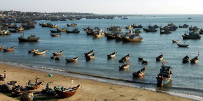 Vietnamese fishing boats Mui Ne