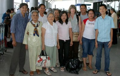 family at Saigon Airport