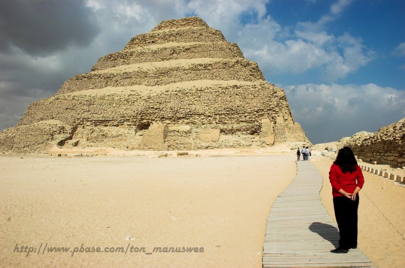 Step pyramid of Pharoah Djoser, design & built by Imhotep