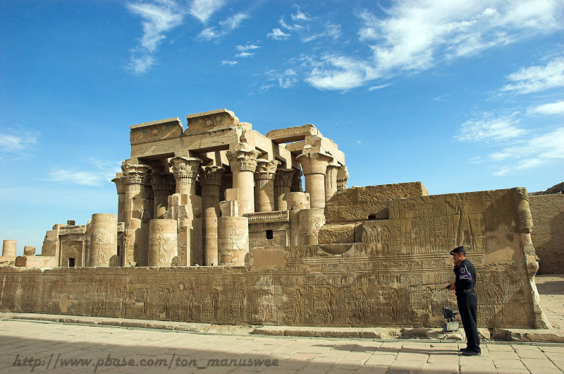 Temple of Kom Ombo; built in the 2nd century B.C. by Ptolemy VI, it’s dedicated to two gods, Horus and Sobek.