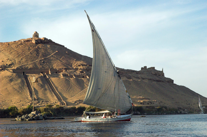 Felucca,  the traditional sailboats of Egypts Nile