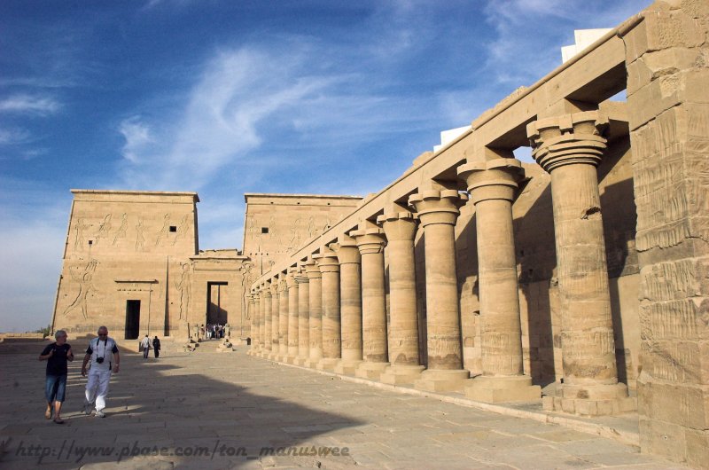 Island of Philae with the temple of goddess Isis in Upper Egypt