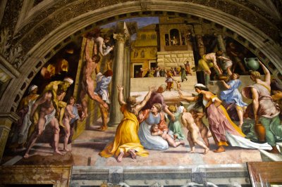 The Fire in the Borgo by the workshop of Raphael