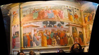 Panarama of Frescos by Masolino, Masaccio, and Filippo Lippi - First Wall
