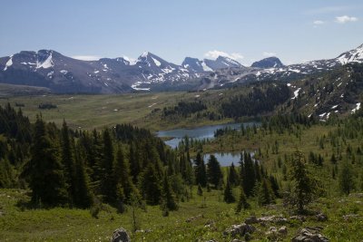 Grizzley Lake in foreground, Laryx Lake behind