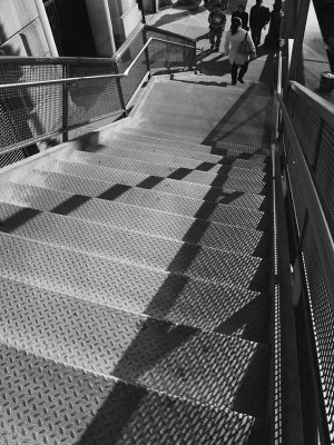 Temporary Stairs to Liberty St Pedestrian Bridge