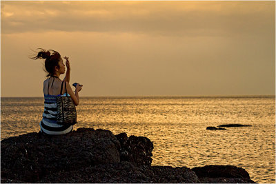 Posed On A Rock