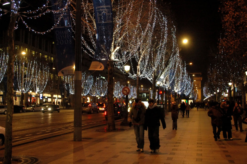 The Champs Elysees on Christmas Eve
