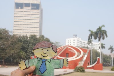 Flat Stanley visits Jantar Mantar in New Delhi, India