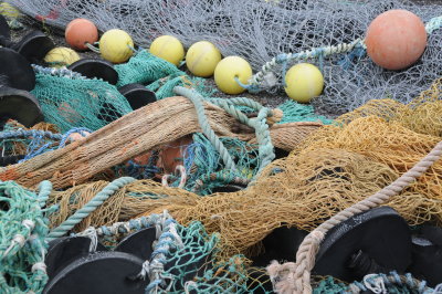 Fish nets and floats in Dingle harbor (3286)