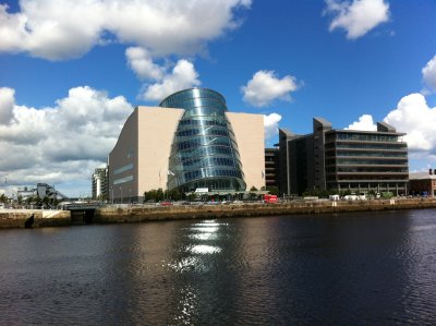 Dublin Convention Center, with the River Liffey in the foreground (i1419)