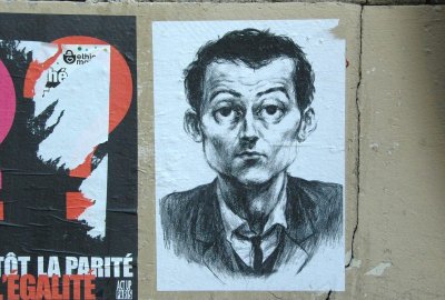 Sarkozy on a wall, artist unknown