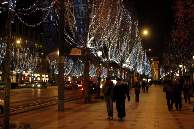 The Champs Elysees on Christmas Eve