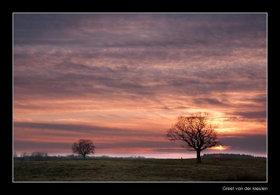 7916 sunset Dutch landscape in wintertime