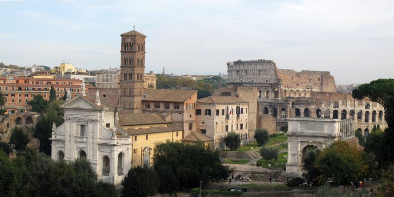 Arch of Titus and the Colosseum 