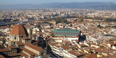 Views from the cupola: Basilica di San Lorenzo and the RR station