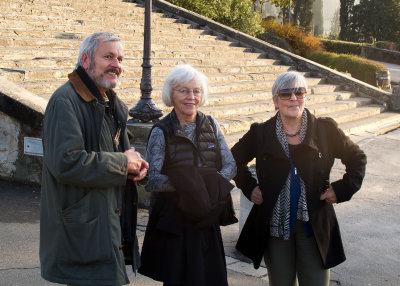 Sandro, Susan, and Brunella below Piazzale Michelangelo