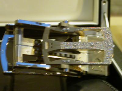close up of diamond beltbuckle