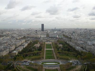 Eiffel tower view from above