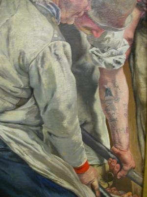 museum dorsay Close up of a painting showing tattoos