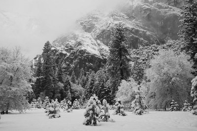 Yosemite Valley Winter B&W