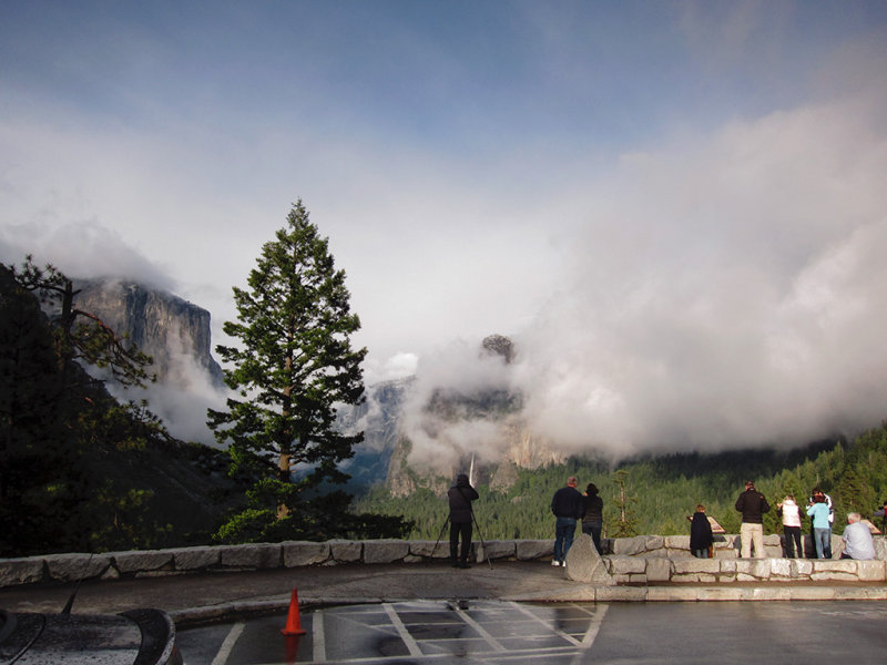 Storm clearing,Tunnel View,  giant cloud landing.  6:45 pm. S95 #4534