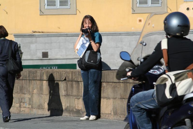 Me, on Ponte Santa Trinita, avoiding Ponte Vecchio crowds