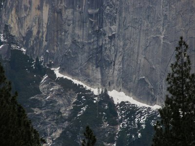 Half Dome ledge. Start of  straight-up section Honnold climbed freestyle, Winter 2012. #2345