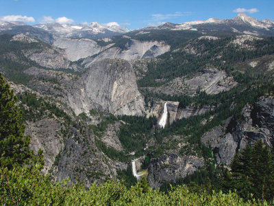 Two waterfalls in Yosemite Valley seen from Glacier Point, 5/22/12