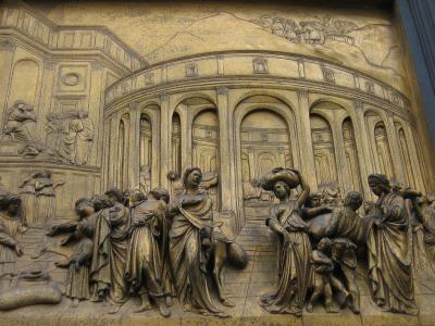 Returned to Ghiberti's Doors.  Story of Joseph, 3D-like perspective
