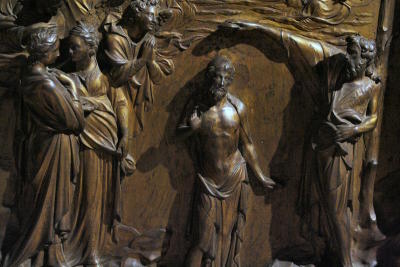 Ghiberti's Baptism of Jesus closer up (darker but better detail)
