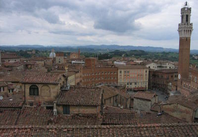 Famous Piazza del Campo below.