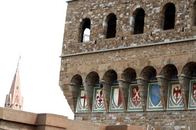 From Uffizi cafe - Palazzo Vecchio's heraldic shields