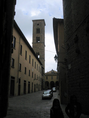 Entering a side street in Volterra