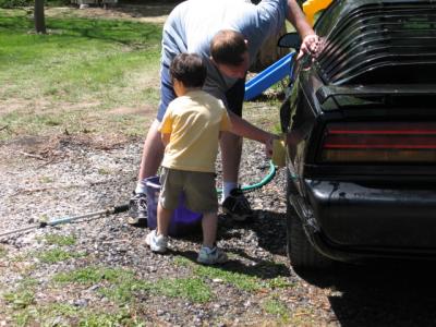 Cleaning the car