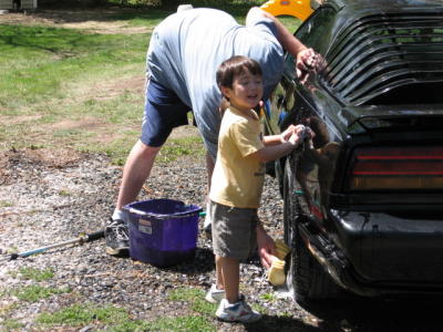 Washing the car