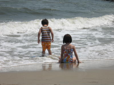 Sarah and Kyle in the ocean