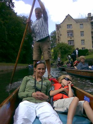 punting with Wendy's brother and family in Cambridge