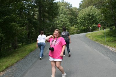 Tiffany heading up the mountain to the lookout
