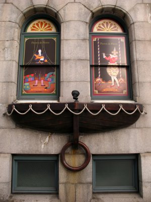 Decorative window on a restored hotel