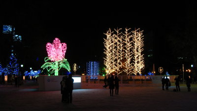 Various Christmas lights on Ōdōri-kōen