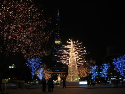 Sapporo TV Tower with Ōdōri-kōen lights