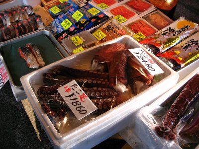 Octopus meat at the market