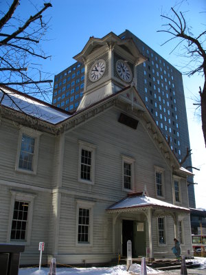 Clock Tower and looming City Hall